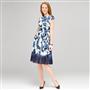 Blurred Leaf Floral Wrap Dress, , small