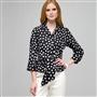 Dot Tie Front Blouse, , small