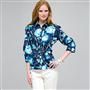 3/4 Button Down Top with Tie Front, , small