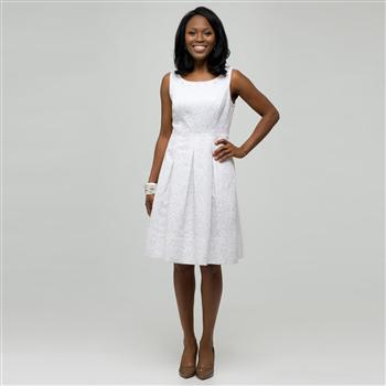 White Dress with Jewel Neckline, , large