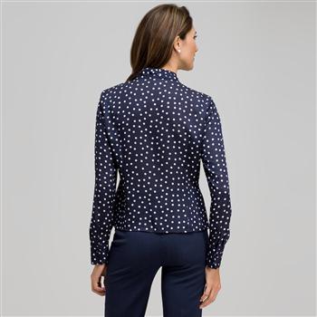 Long Sleeve Tie Front Blouse, , large
