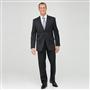 Charcoal Flat Front Athletic Fit Shadow Striped Wool Suit, , small