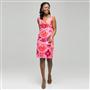 Mixed Floral Color Twist Front Dress, , small