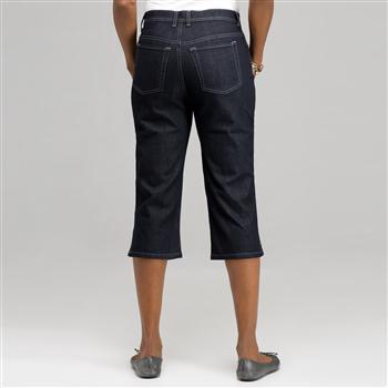 Classic Denim Straight Leg Capri, , large