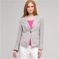 Textured 1 Button Jacket, Ink Multi, medium