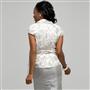 Short Sleeve Wrap Blouse with Tie Front, , small