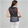 Polka Dot Ruffle Sleeveless Blouse, , small