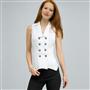 Double Breasted Sleeveless Button Down Blouse., , small