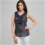 Polka Dot Ruffle Sleeveless Blouse, , small