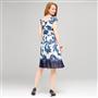 Blurred Leaf Floral Wrap Dress, , small