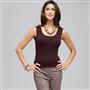 Sleeveless Scoop Neck Shell, , small