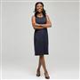 Navy Pinstripe Dress, , small