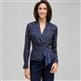 Long Sleeve Tie Front Blouse, , small