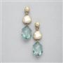 Green and Gold Clip On Earring, , small