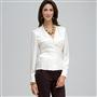 Long Sleeve Seamed Button Front Shirt, , small