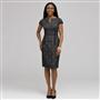 Dart Dress With Velvet Trim, , small