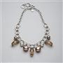 Green and Brown Beaded Frontal Collar Necklace, , small