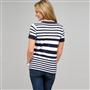 Striped Sleeve V-Neck Roll Cuff Tee, , small